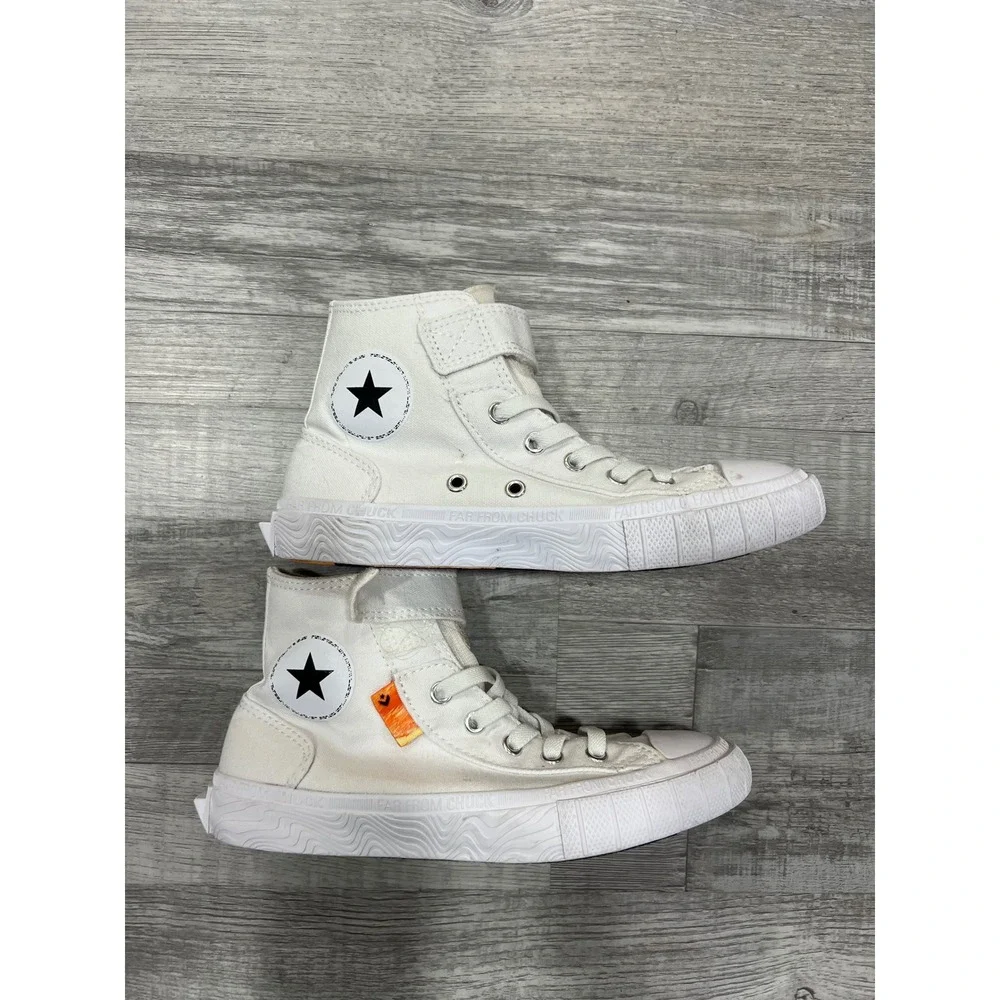 Converse Not A Chuck Hi Top White Orange Youth Sneakers  Size 2